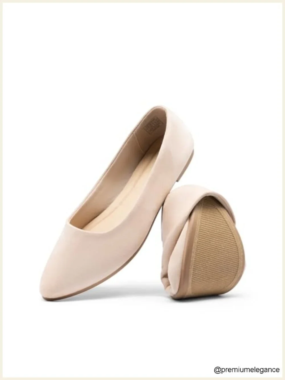 Pointed Toe Ballet Flats Faux Suede Slip On Cushioned Business Casual Dress